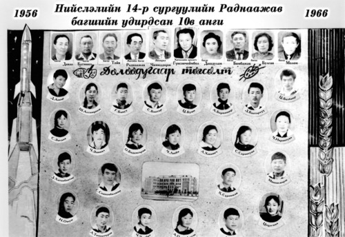 Хо-Ши-Мин-ий нэрэмжит Улсын тэргүүний 14 дүгээр сургуулийн 7 дахь төгсөлт Раднаажав багштай 1966 оны 10в анги